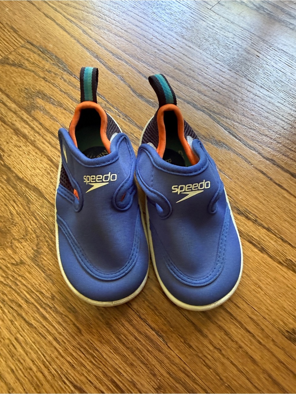 Speedo Toddler Blue Water Shoes with Orange Accents